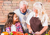 A family cooking